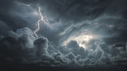 lightning in the night sky