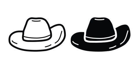 Cowboy Hat Icon Set. Western Style Illustration