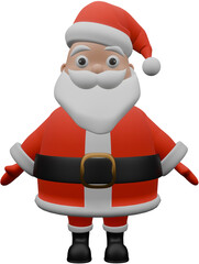 Santa Claus standing straight and looking ahead