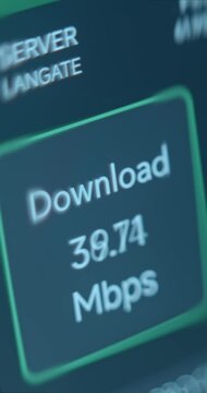Internet speed test, download speed measurement