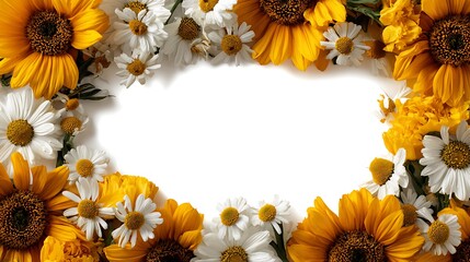 frame of yellow flowers