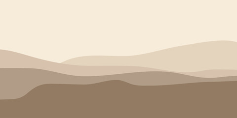 Abstract Landscape Illustration with Layered Hills in Earthy Tones.