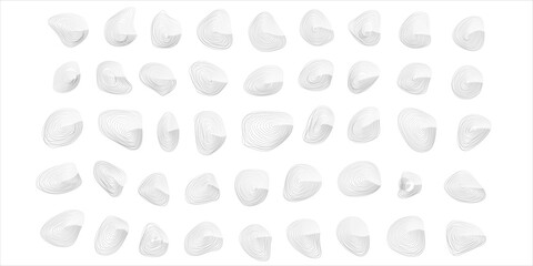 Collection of White Crumpled Paper Balls in Various Angles and Shapes.