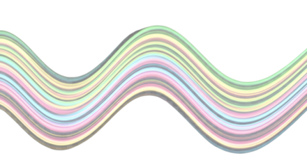 Wave multicolor striped sine curve abstract design transparent background png