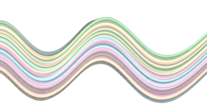 Wave multicolor striped sine curve abstract design transparent background png