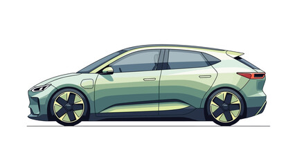 Innovative Electric Vehicle Design, Futuristic Green Automotive Concept