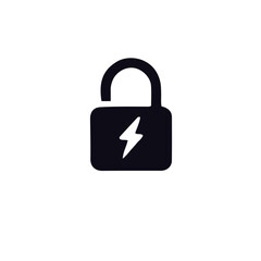 Thunder,lightning, electric flash Icon black and white vector design 