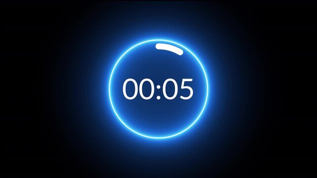 One minute countdown animation 0 from seconds to 60 second with alpha channel, 1 minute countdown timer on transparent background, one minute countdown video.