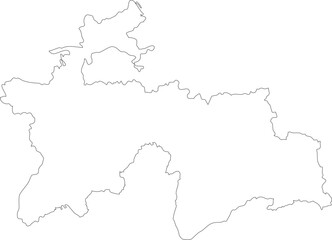 Tajikistan Map Isolated Outline Stroke Vector Map Editable