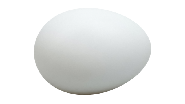 Realistic chicken egg PNG isolated on transparent background, natural food source for cooking and baking projects