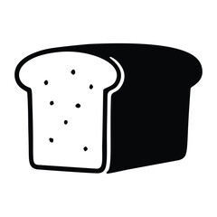 Simple black glyph icon of a sliced loaf of fresh bakery bread