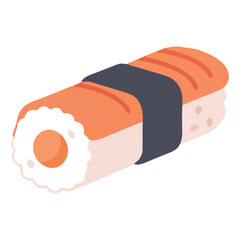 Simple sushi roll icon, delicious and fresh Japanese food illustration