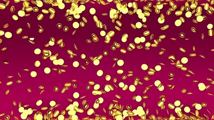 Luxury Burgundy & Gold Confetti Background - Metallic Falling Shimmer Digital Design, Celebration video, Decoration video - Powered by Adobe
