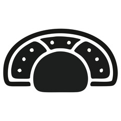 Stylized graphic icon of a savory taco, perfect for Mexican food branding and menus