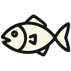 Cartoon Fish Icon Aquatic Animal Symbol