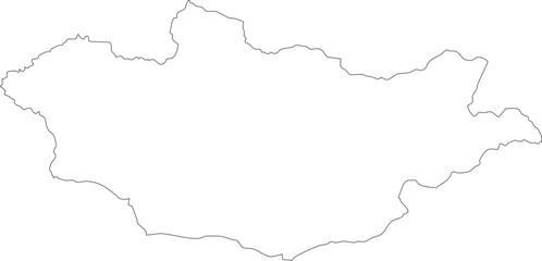 Obraz premium Mongolia Map Isolated Outline Stroke Vector Map Editable