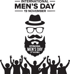 International men s day silhouette celebrating men s day isolated on transparent background