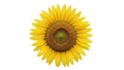 Fototapeta premium Bright yellow sunflower PNG isolated on transparent background, cheerful summer flower with detailed center for design projects