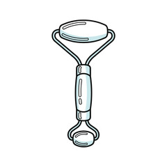 Illustration of a jade roller, a beauty tool for facial massage and skincare