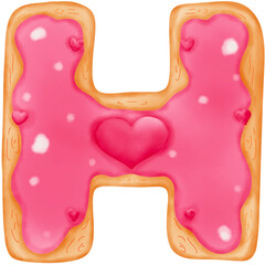 alphabet cookie pink 