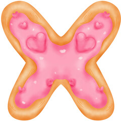 alphabet cookie pink 