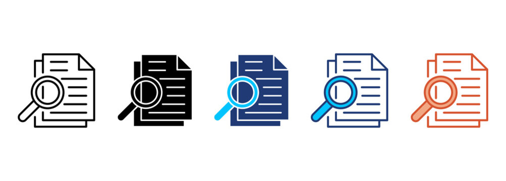 Document Review Icon Set Multiple Style Collection