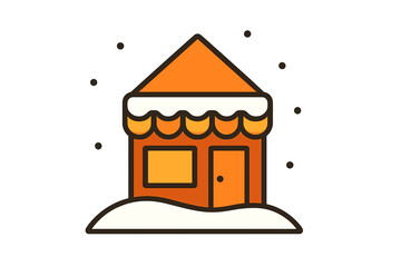 Obraz premium Cozy Shopfront Illustration. Cozy Shopfront Scene. Flat minimalist vector illustration of a Cozy Shopfront