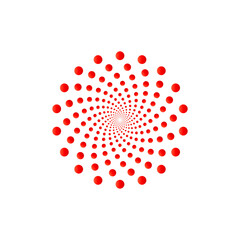 Red Fibonacci Spiral Art - Vector Illustration, Mathematical Line Design