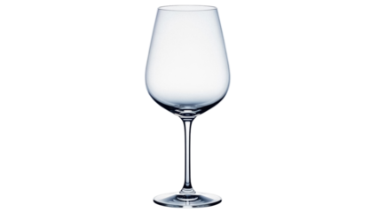 Elegant wine glass isolated PNG on transparent background, crystal stemware for wine tasting and special occasions, glassware design element