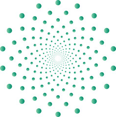 Fibonacci Spiral Green Gradient Vector Illustration - Transparent Background