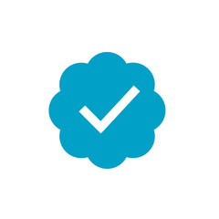 Twitter Blue Checkmark Badge Icon - Verified Logo Vector Illustration