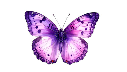Obraz premium Vibrant Purple Butterfly Isolated on White Background