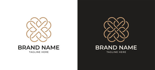 Letter X Floral logo design with Flower line art for beauty spa and eco friendly products, leaves, Cosmetics, Jewelry, Beauty salon, Boutique icon symbol sign illustration template