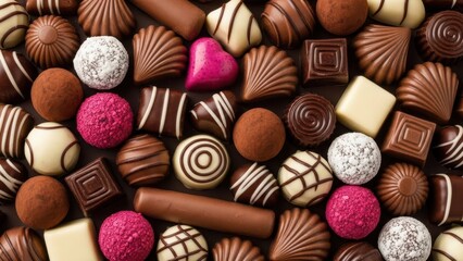 A Sweet Symphony of Chocolate: A decadent assortment of handcrafted chocolate delights, each piece a unique work of art, awaits to tantalize the senses.