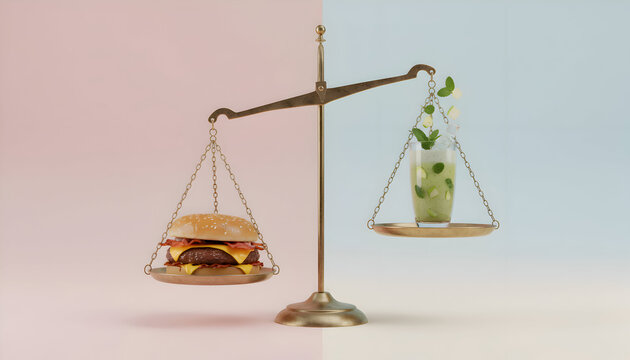 Balance Between Healthy and Unhealthy Food