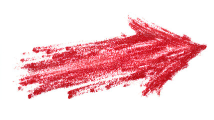 Hand-drawn red marker arrow isolated, hand-drawn marker stroke arrows on white background Stock Illustration