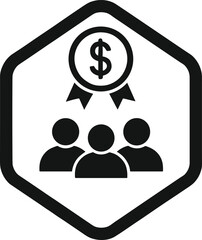 Business Team Funding Badge Icon Vector