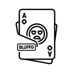 Bluffing Card Game Icon with Ace and Sad Face Emoji