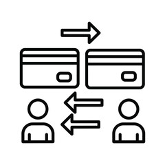 Online Money Transfer and Financial Transaction Icon