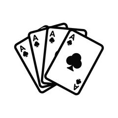 Four Aces of Clubs Playing Cards Icon