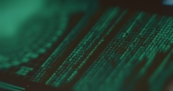 Stream of binary and alphanumeric code within a User Interface