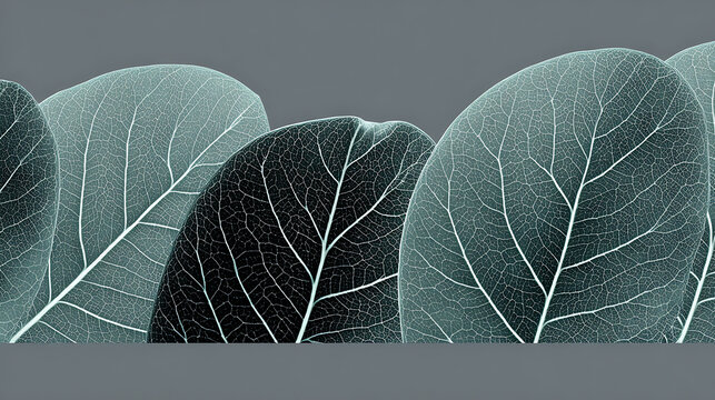 Dried leaf vein texture in soft morandi gray-green tone subtle botanical pattern blank backdrop for art.