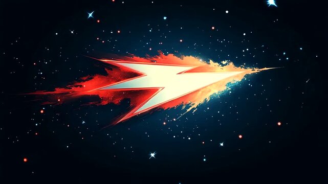 Vibrant lightning bolt graphic in a cosmic background with stars