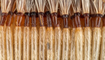 Extreme close up macro photograph reveals the fine bristles and segmented structure of insect antennae tips