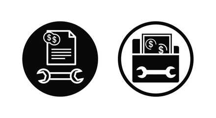 Repair cost estimate icon financial service maintenance concept