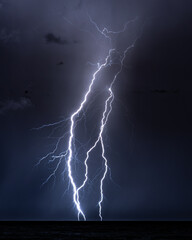 Tropical Lightning Storm Over the Ocean