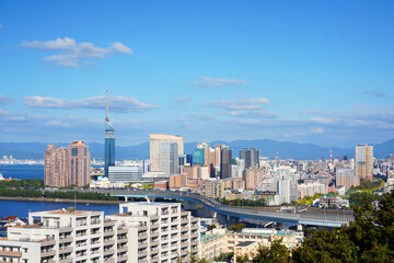 Panoramic View of Fukuoka Tower and the Coastal Cityscape