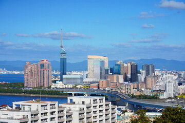Beautiful Urban Skyline and Waterfront of Fukuoka, Japan