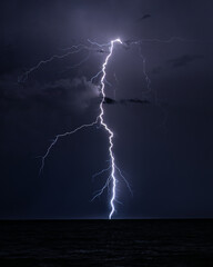Tropical Lightning Storm Over the Ocean