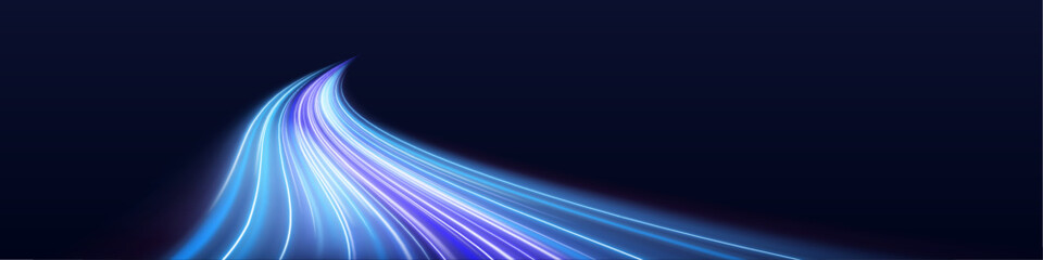 Glowing light trails form a high-speed vortex effect. Each streak radiates dynamic energy and motion. Perfect for futuristic and digital art. © Extrastock